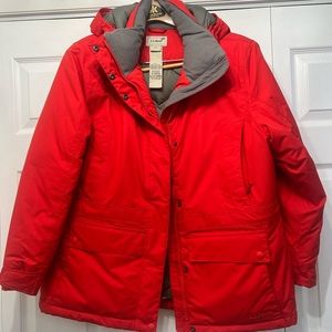 LLBean Orange Down Winter Coat Size L